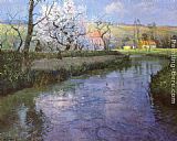 A French River Landscape by Fritz Thaulow